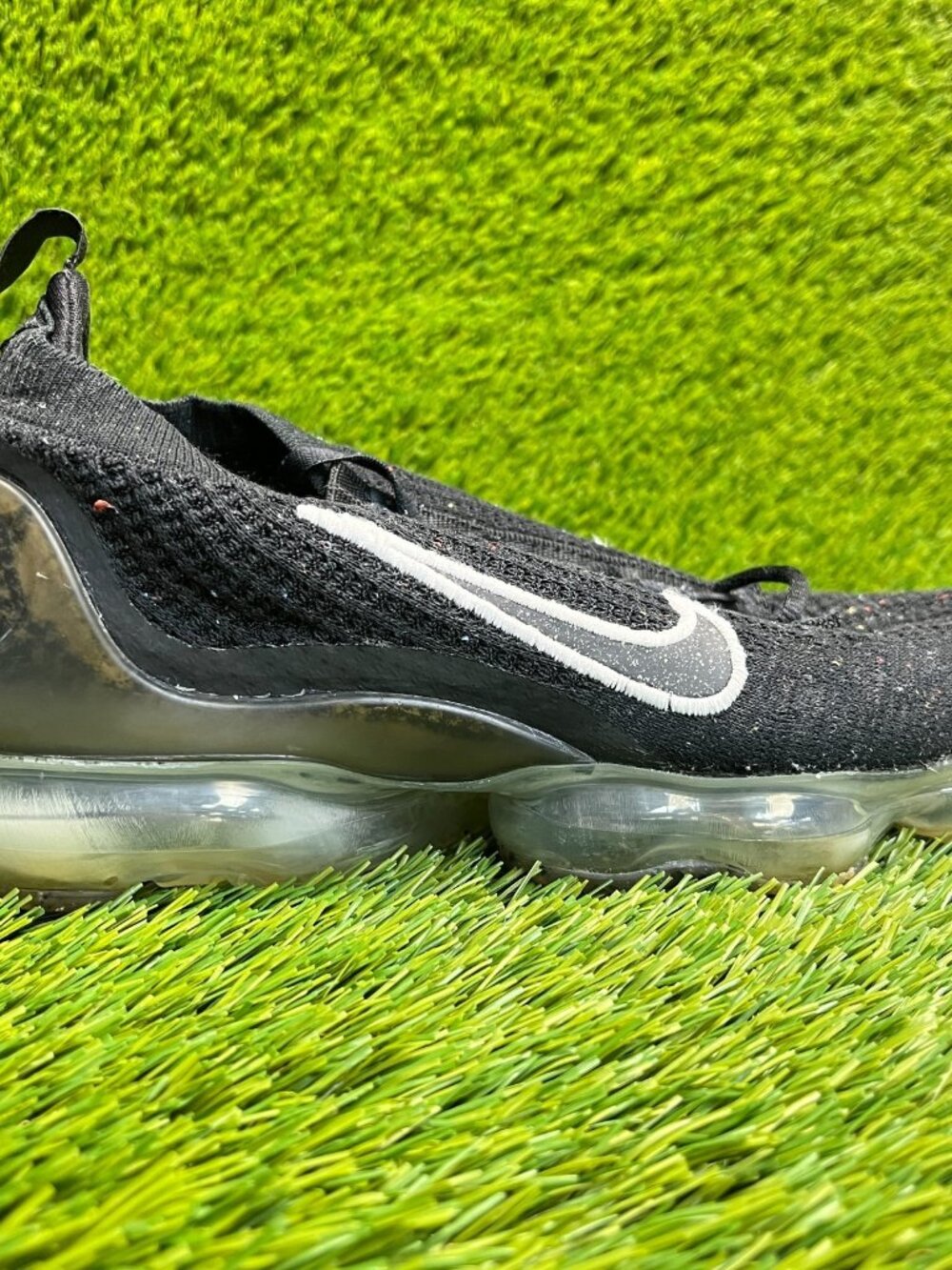 Nike Air VaporMax 2021 Flyknit Womens Size 9.5 Black‎ Walking Shoes Sneakers